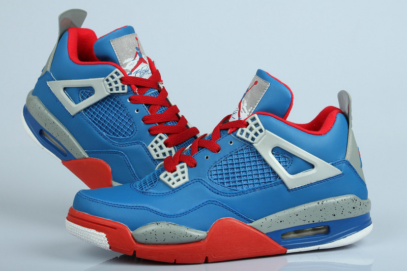 Air Jordan 4 Men Shoes Deepskyblue/Red Online
